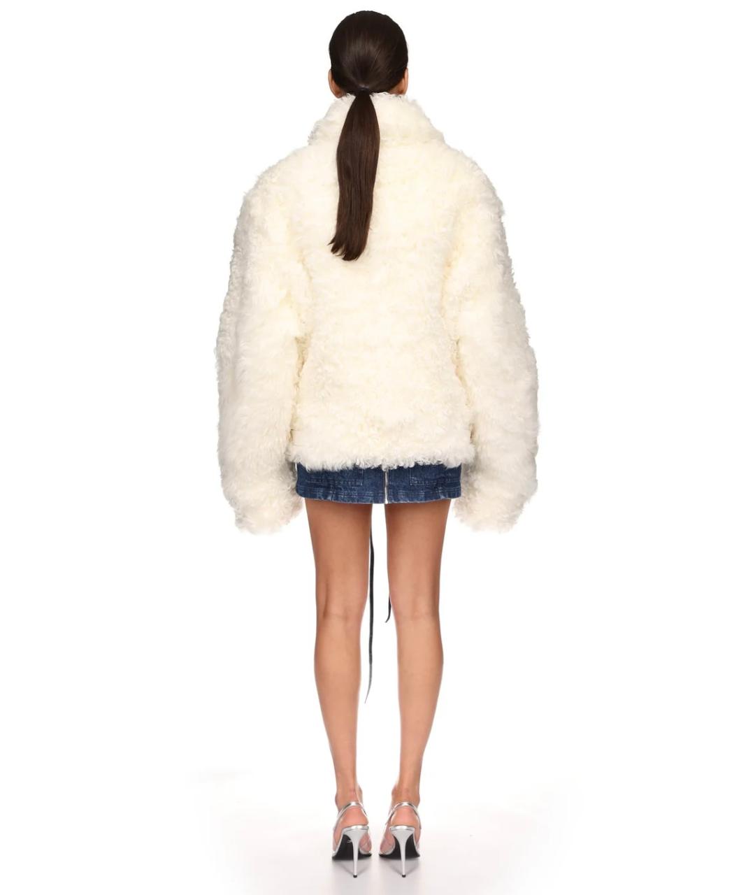 DAVID KOMA Белая кожаная дубленка, фото 4