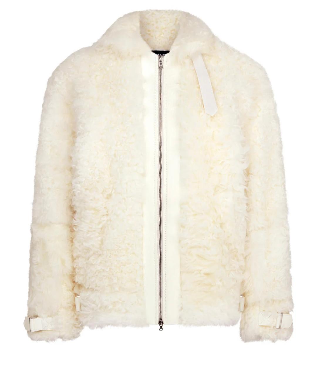 DAVID KOMA Белая кожаная дубленка, фото 1
