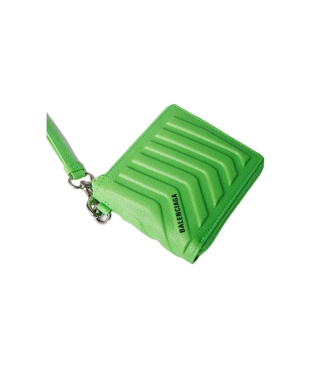 BALENCIAGA Зеленый кожаный кошелек, фото 4