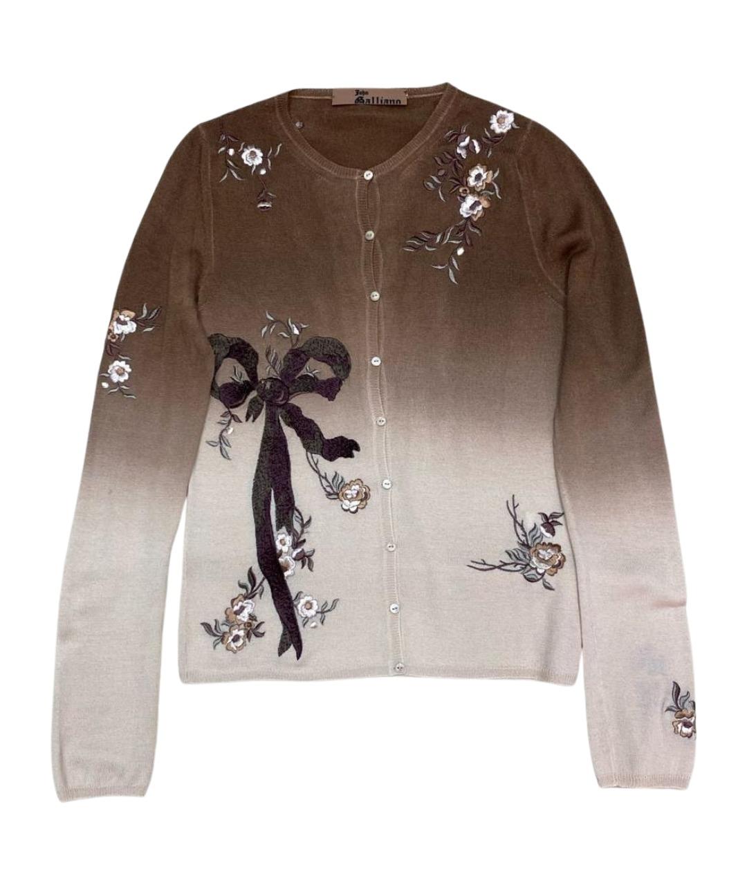 JOHN GALLIANO Коричневый кашемировый кардиган, фото 10