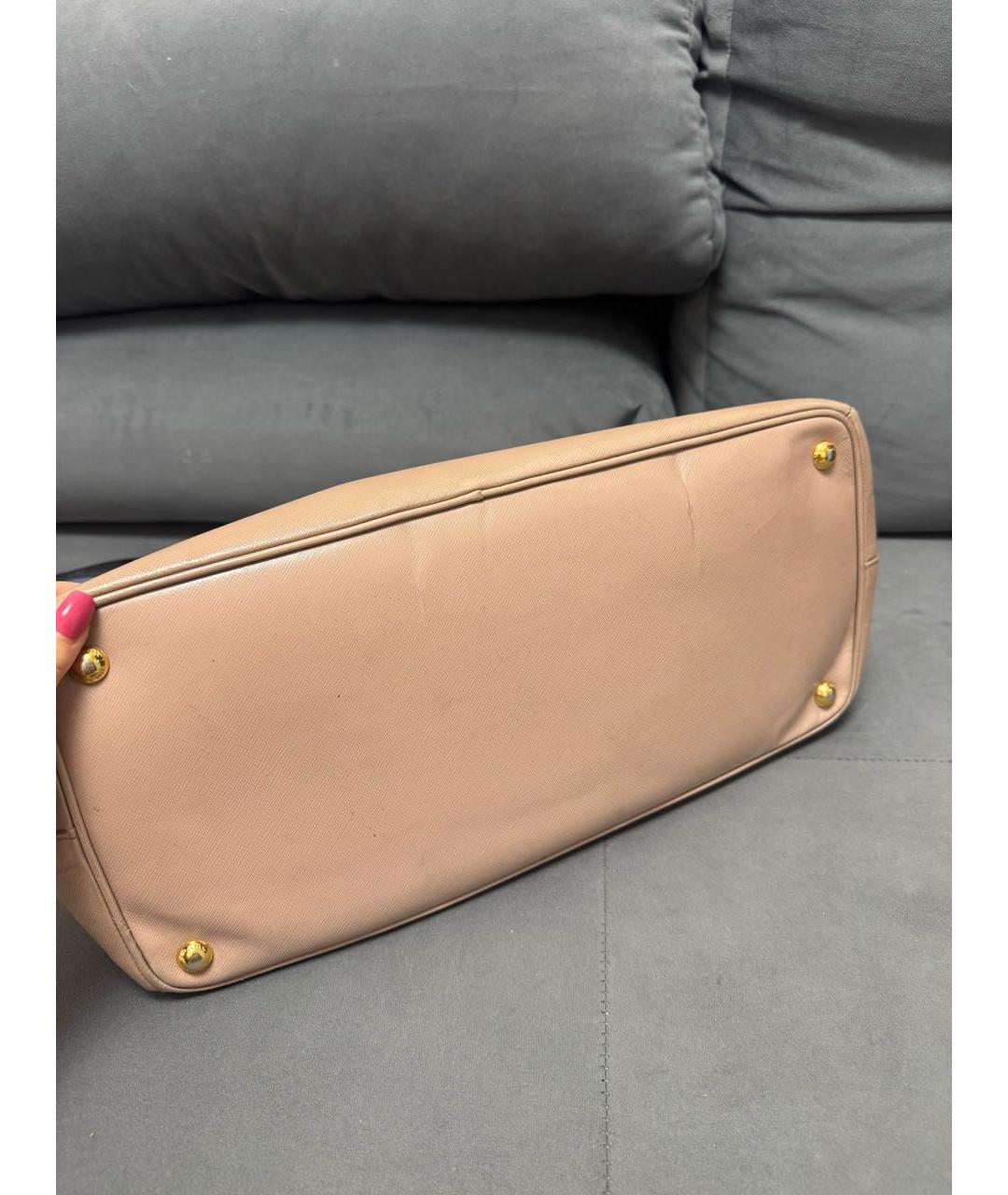 PRADA Бежевая кожаная сумка тоут, фото 3