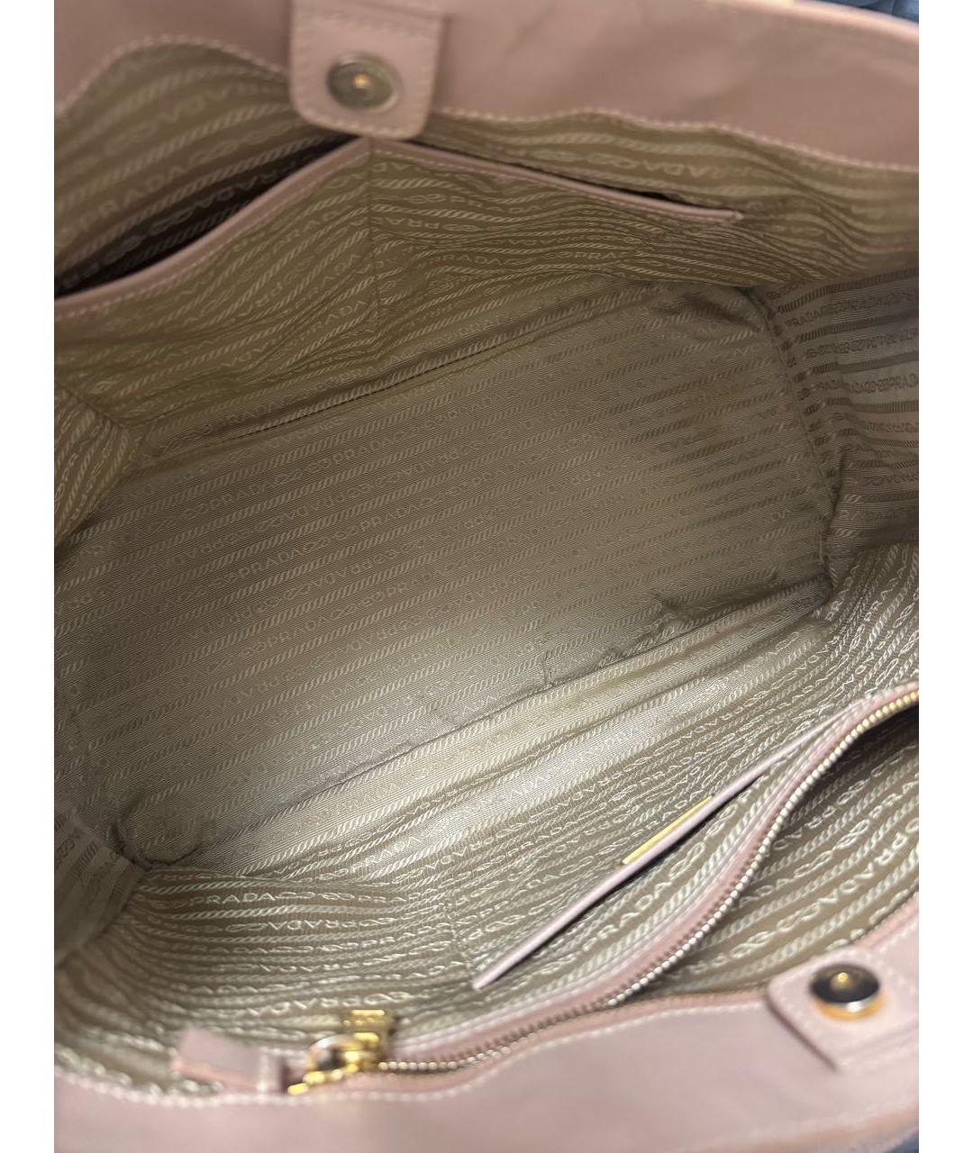 PRADA Бежевая кожаная сумка тоут, фото 2