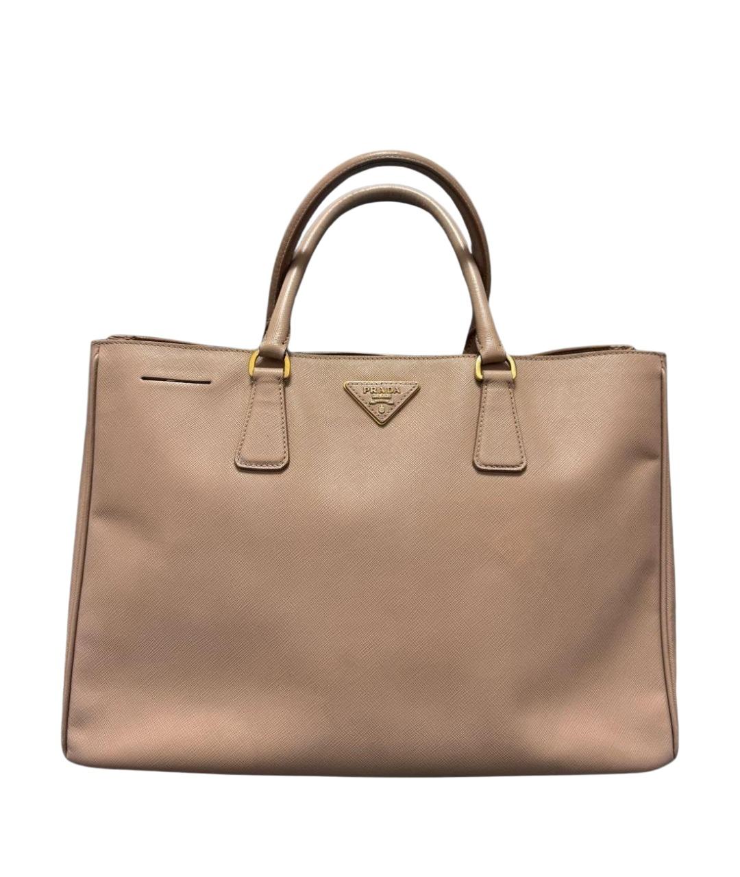 PRADA Бежевая кожаная сумка тоут, фото 1