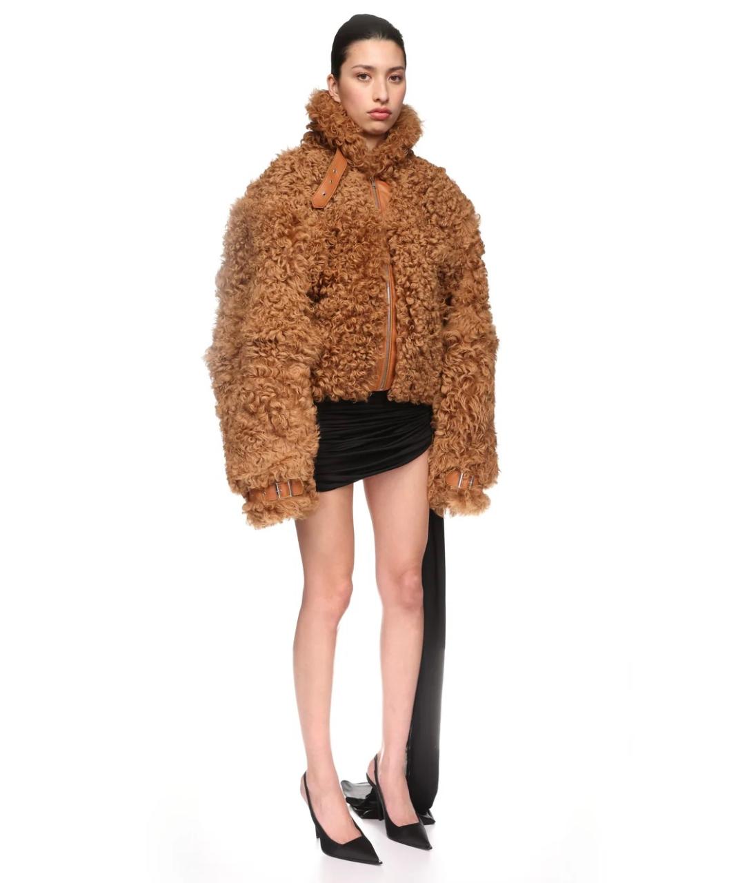 DAVID KOMA Коричневая кожаная дубленка, фото 4