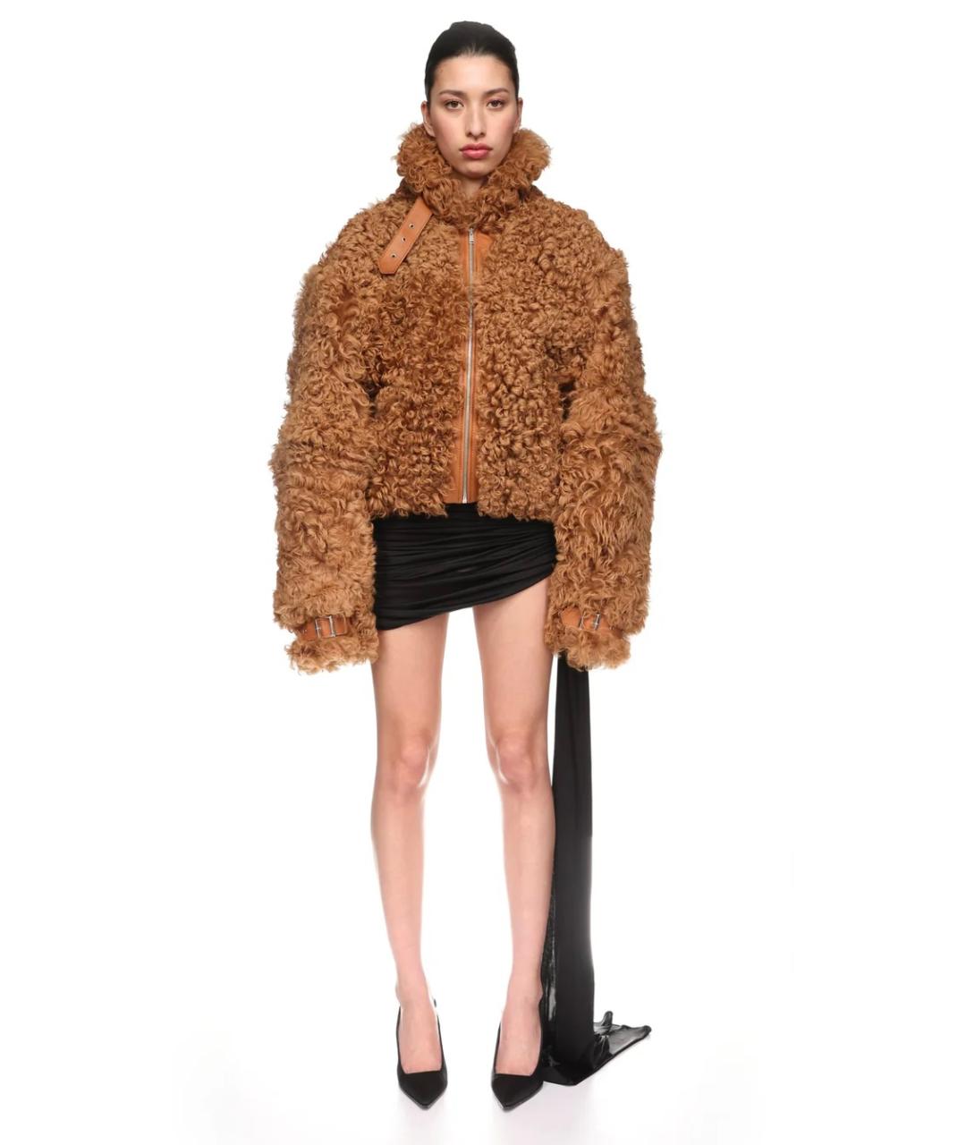 DAVID KOMA Коричневая кожаная дубленка, фото 2