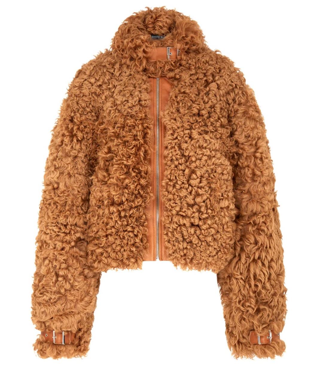 DAVID KOMA Коричневая кожаная дубленка, фото 1
