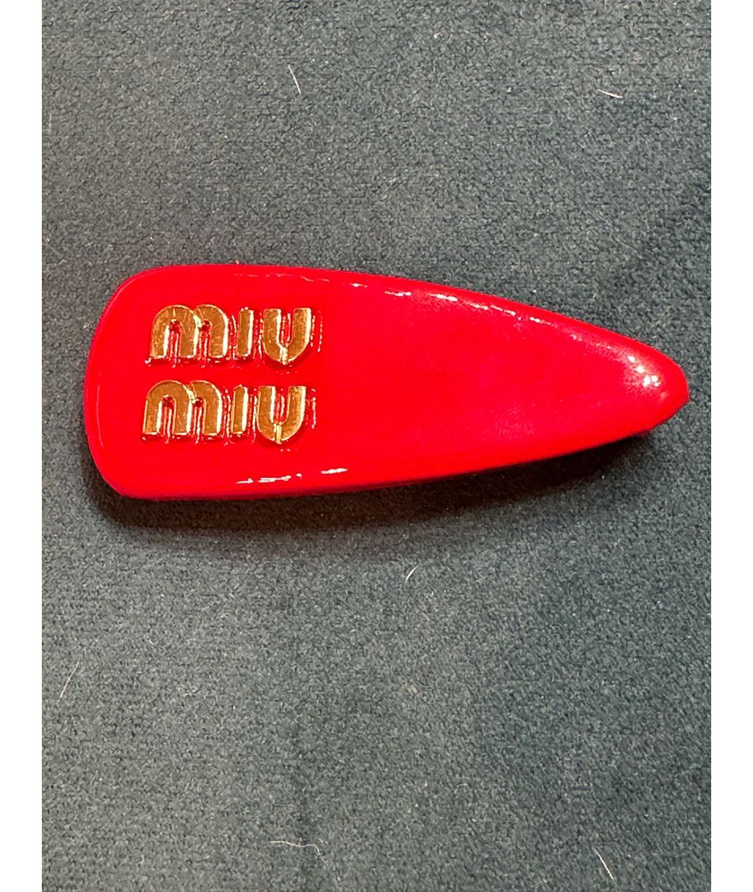 MIU MIU Красная заколка, фото 4