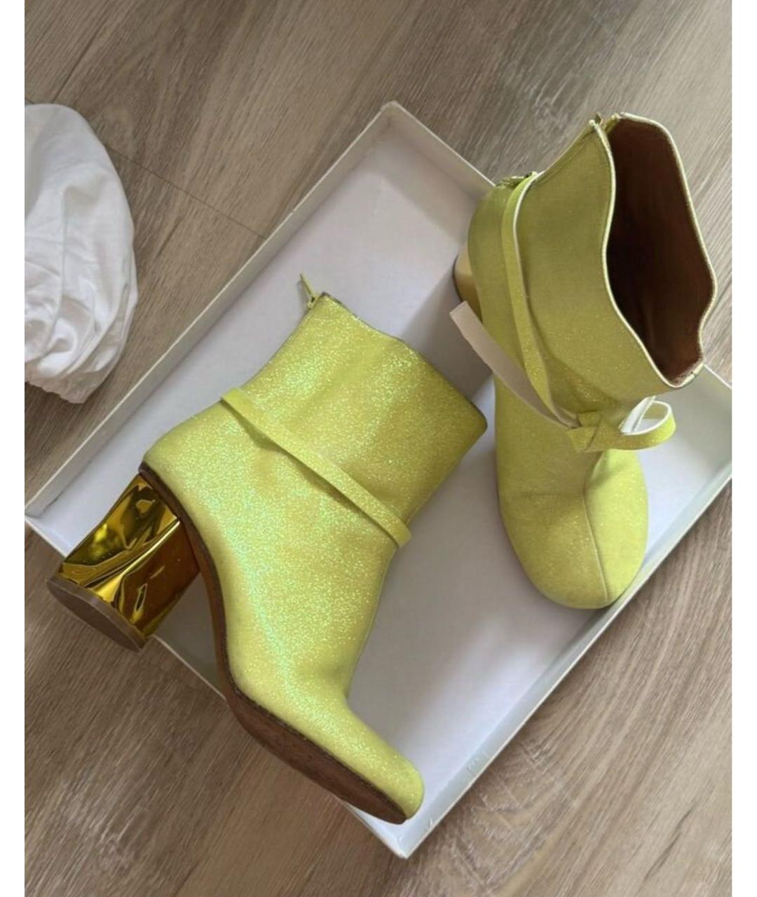 MAISON MARGIELA Желтые кожаные ботильоны, фото 2