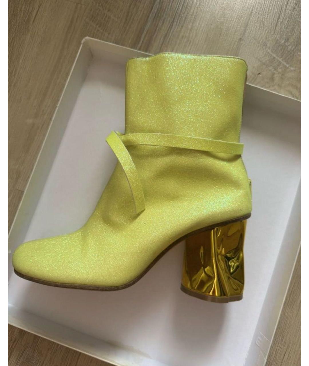 MAISON MARGIELA Желтые кожаные ботильоны, фото 9