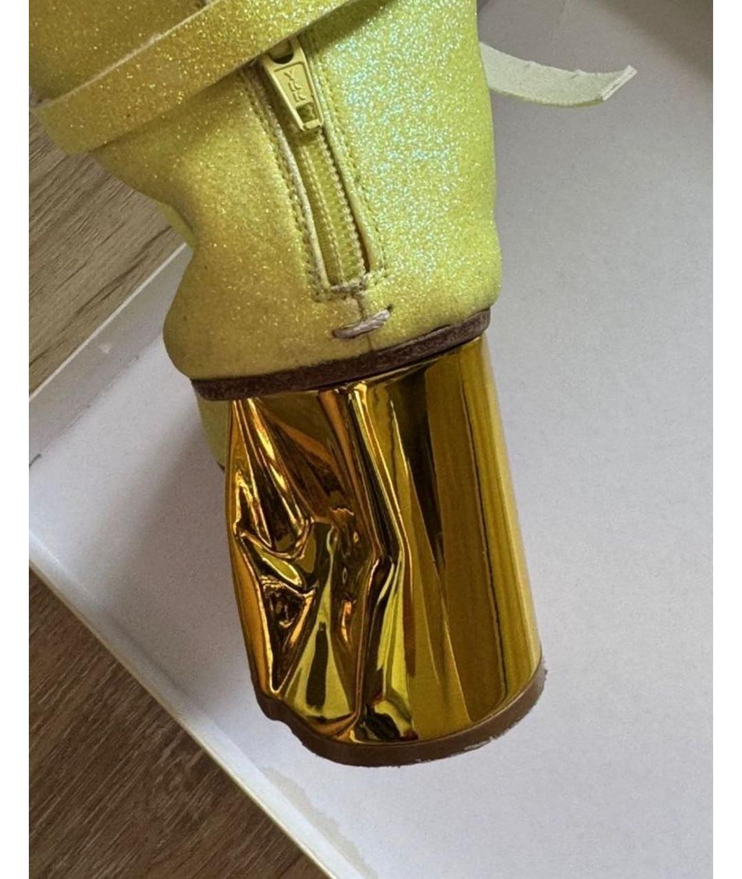 MAISON MARGIELA Желтые кожаные ботильоны, фото 7