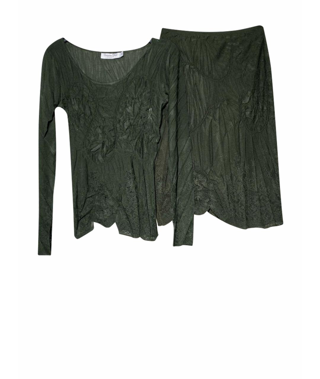 CHRISTIAN DIOR Зеленый полиэстеровый костюм с юбками, фото 1