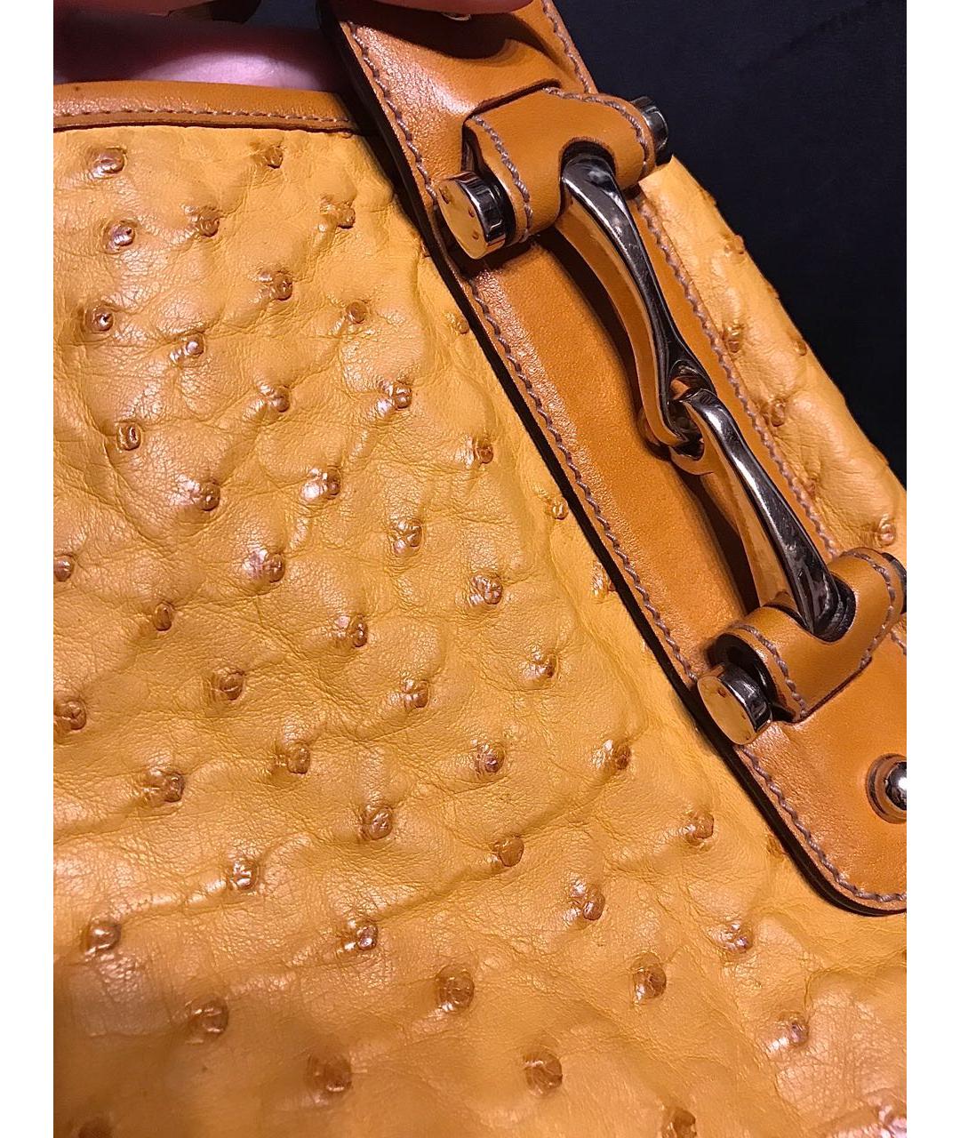 GUCCI Оранжевая сумка тоут из экзотической кожи, фото 6