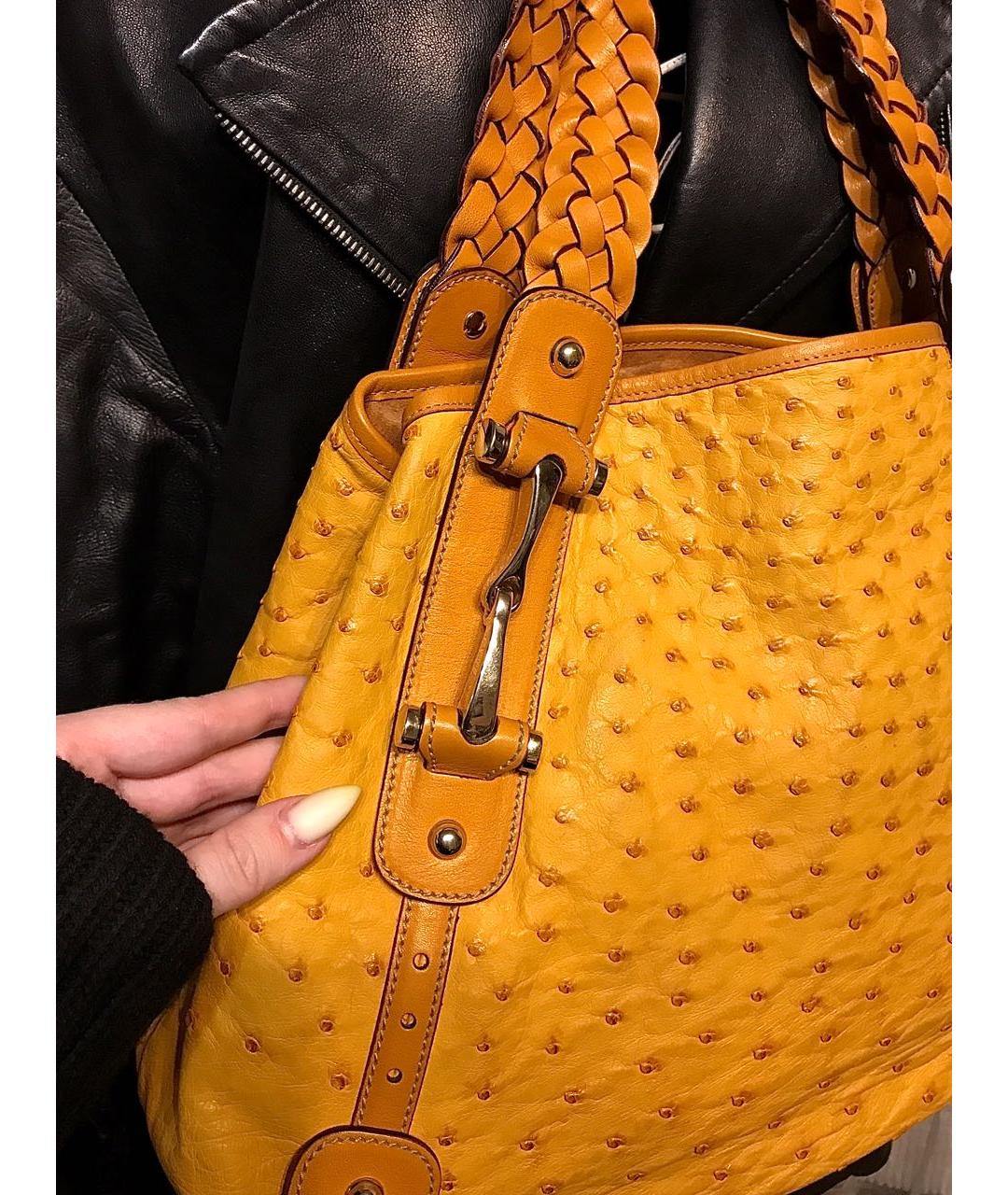 GUCCI Оранжевая сумка тоут из экзотической кожи, фото 3