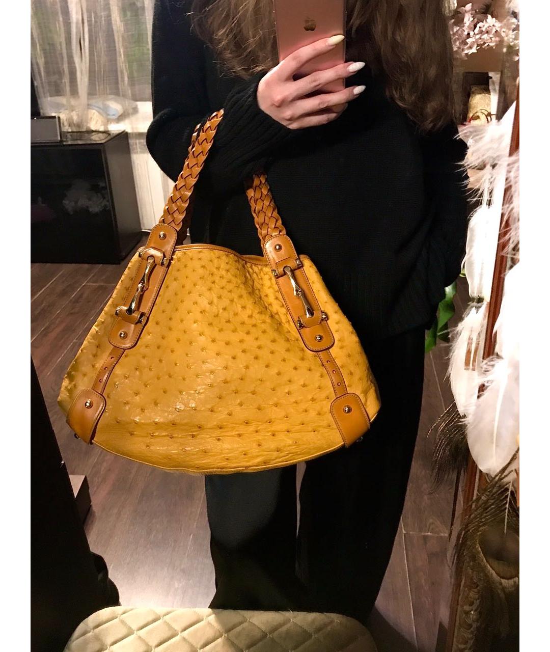 GUCCI Оранжевая сумка тоут из экзотической кожи, фото 7