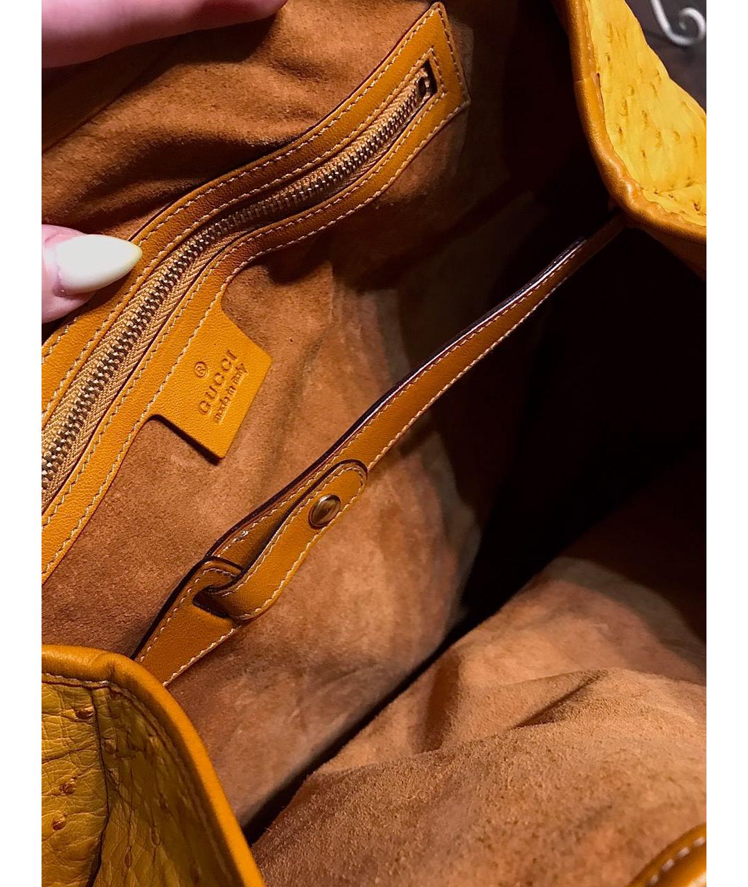 GUCCI Оранжевая сумка тоут из экзотической кожи, фото 4