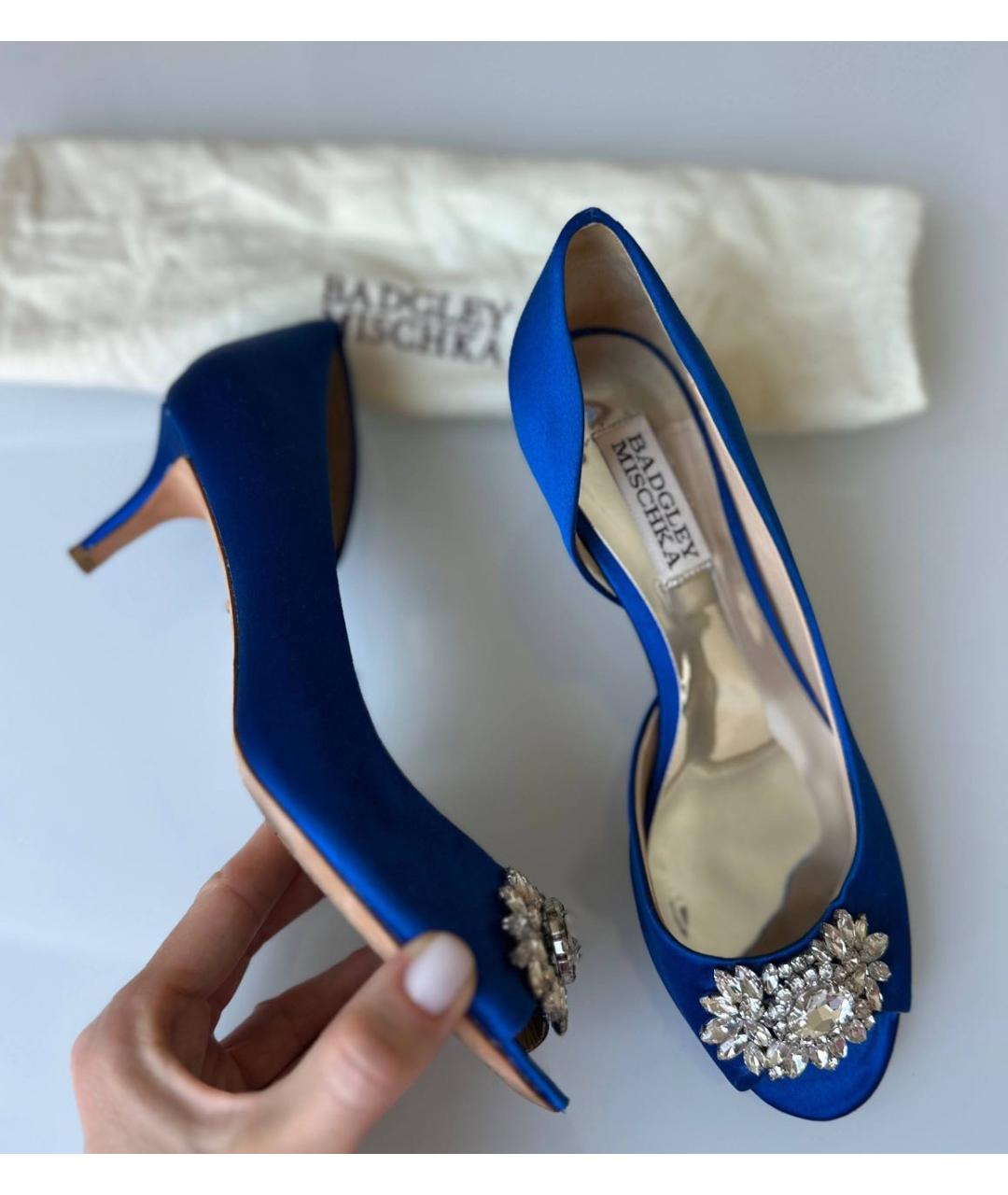 BADGLEY MISCHKA Синие текстильные туфли, фото 2