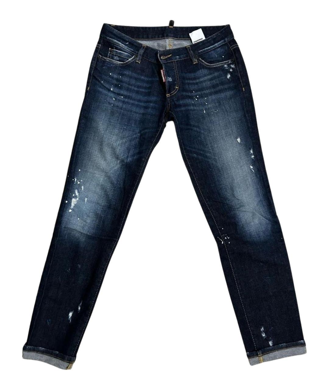 DSQUARED2 Темно-синие хлопковые джинсы слим, фото 1