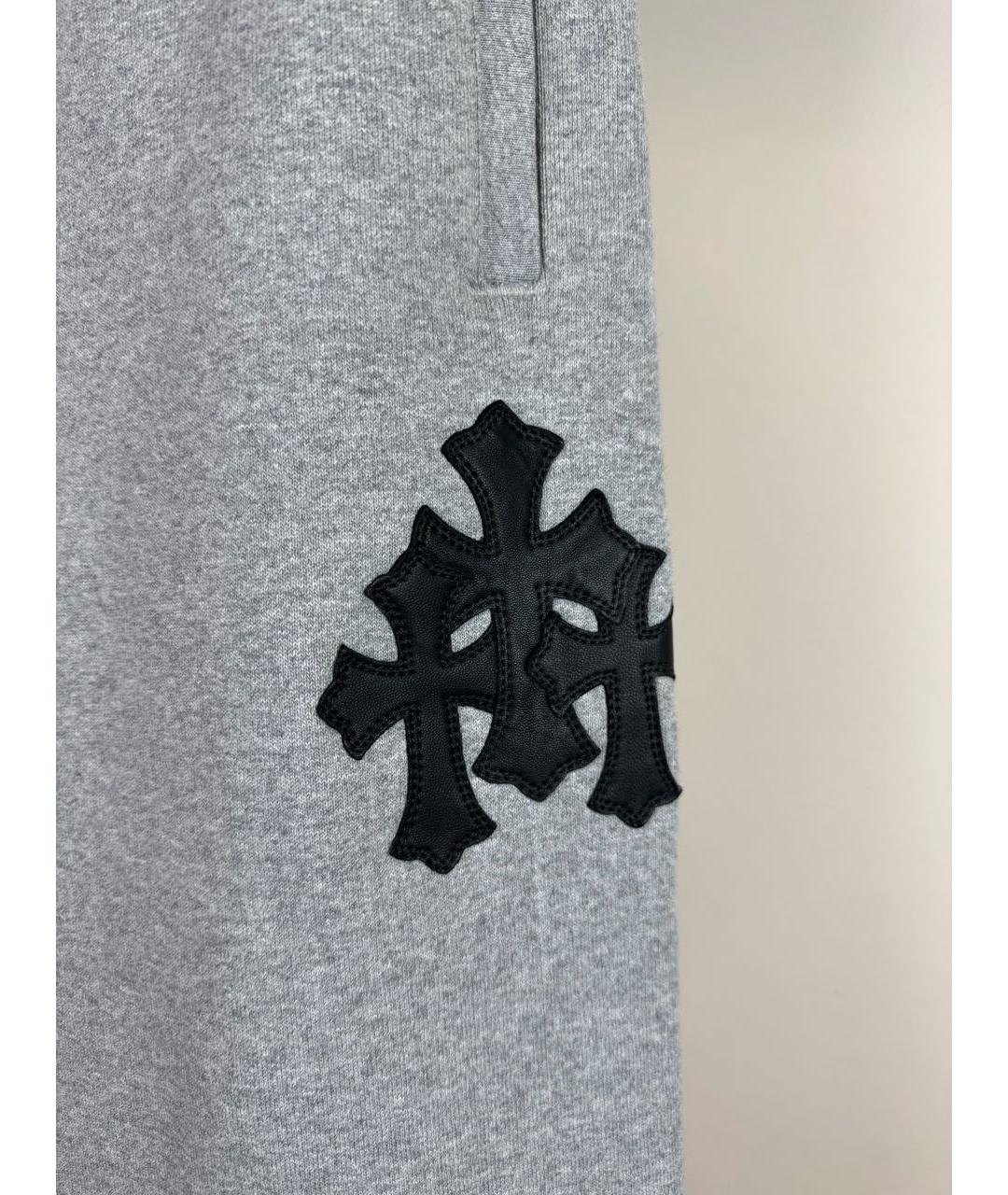 CHROME HEARTS Серые хлопковые повседневные брюки, фото 4
