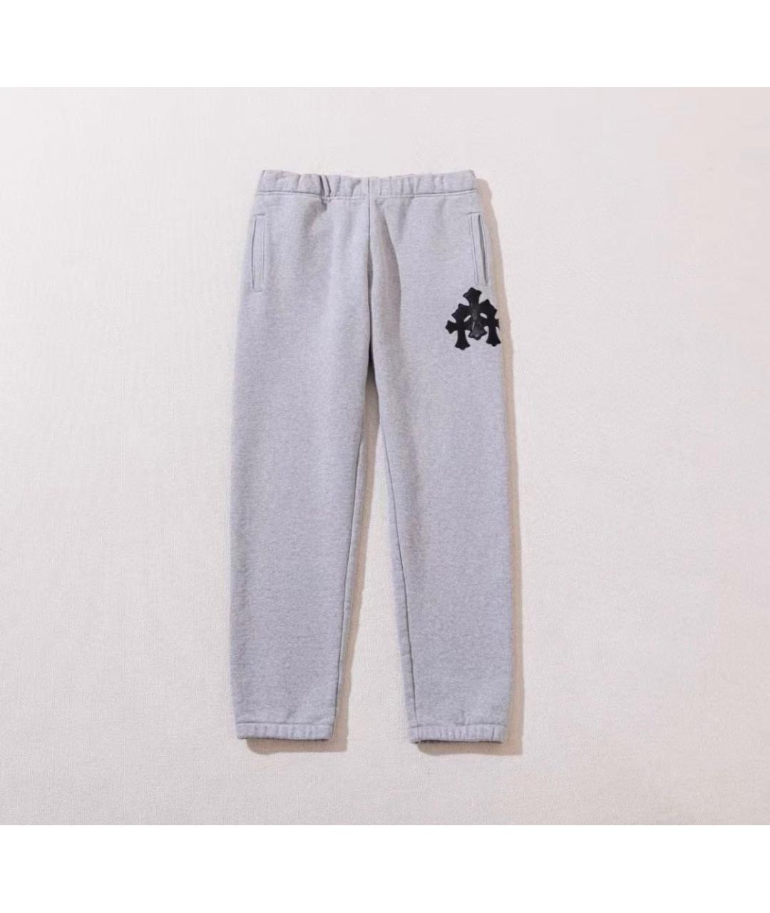 CHROME HEARTS Серые хлопковые повседневные брюки, фото 9