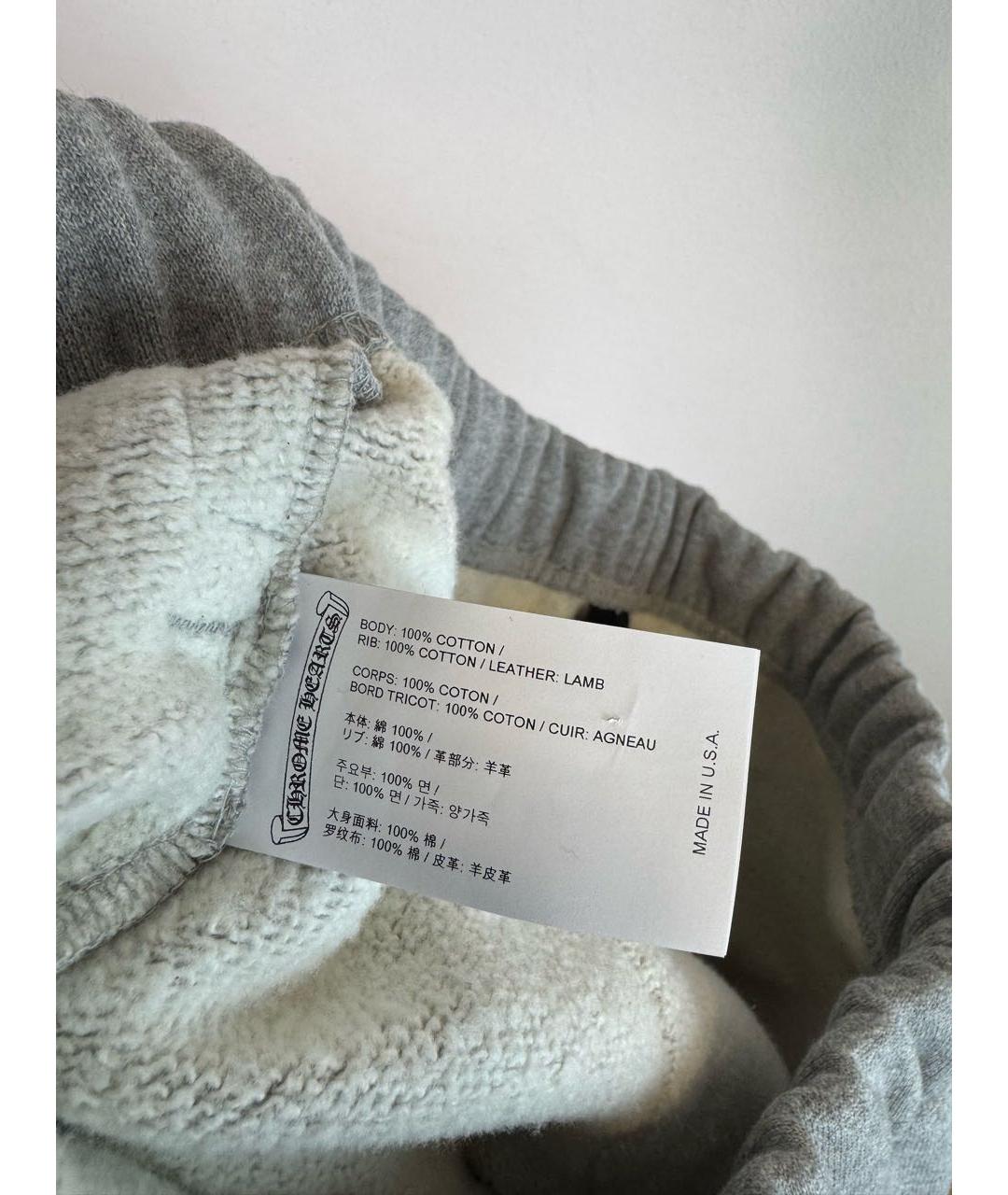 CHROME HEARTS Серые хлопковые повседневные брюки, фото 7