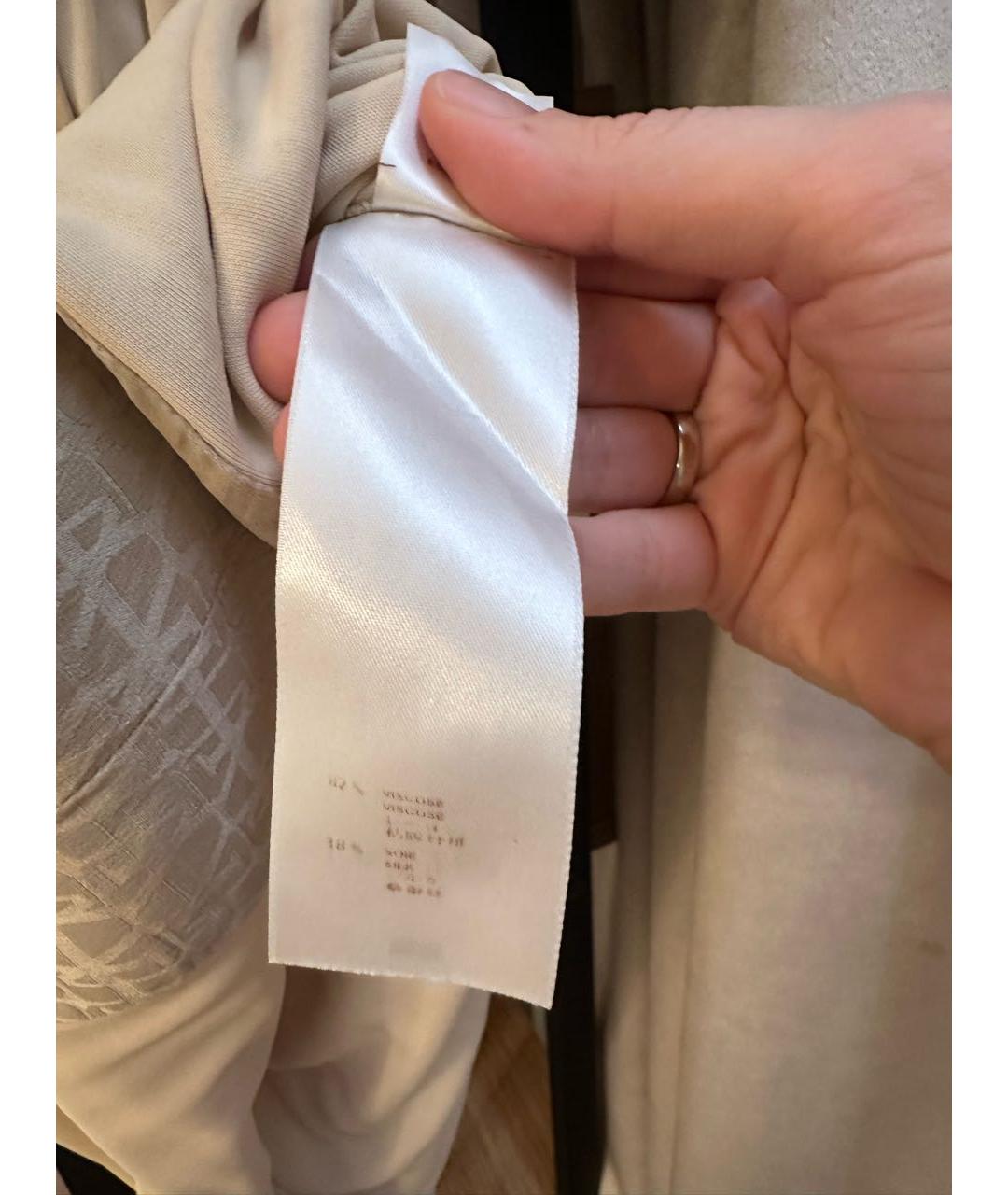 LOUIS VUITTON Бежевое шелковое повседневное платье, фото 7
