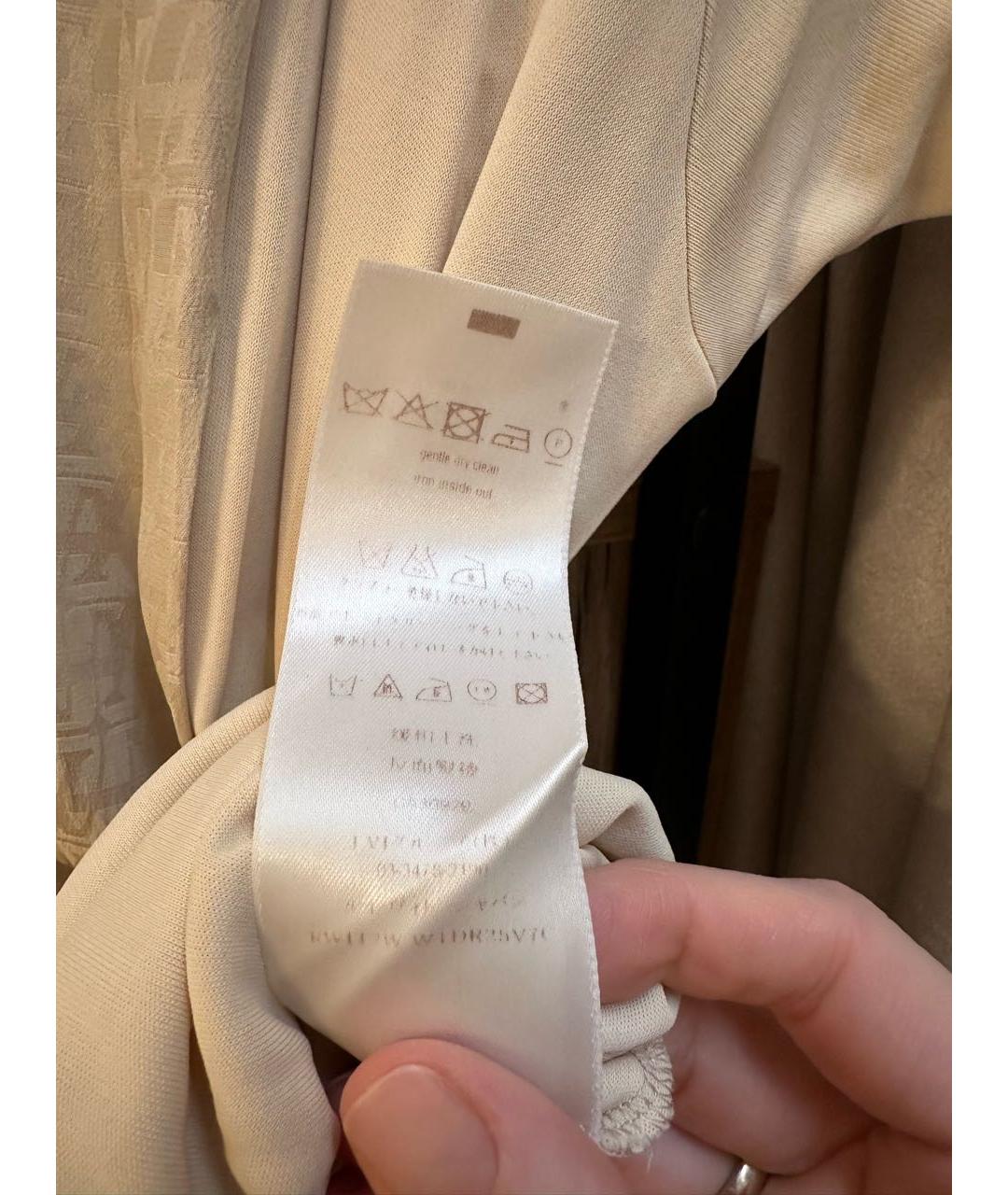LOUIS VUITTON Бежевое шелковое повседневное платье, фото 6