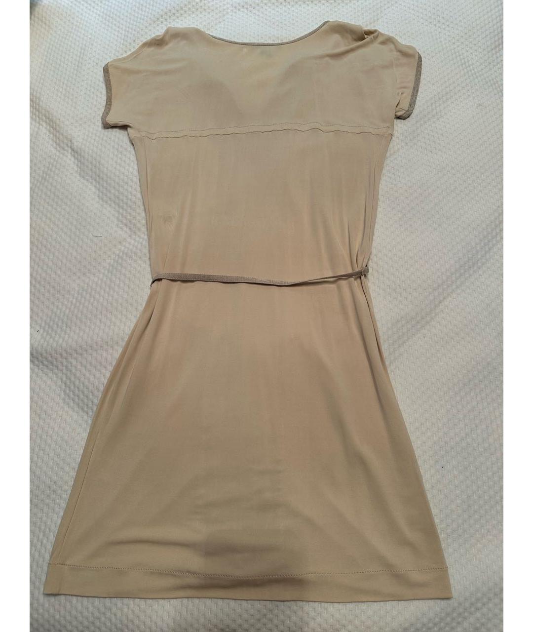 LOUIS VUITTON Бежевое шелковое повседневное платье, фото 2