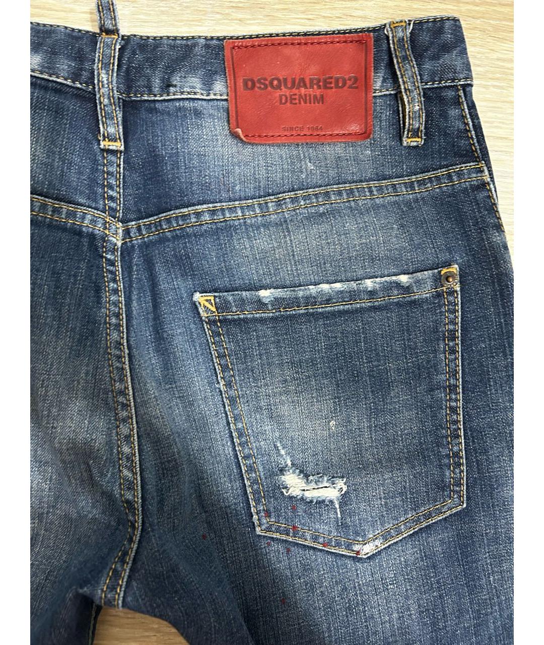 DSQUARED2 Синие хлопковые джинсы слим, фото 4