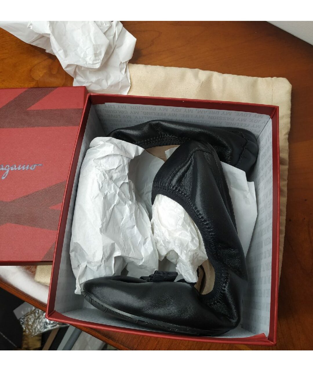 SALVATORE FERRAGAMO Черные кожаные балетки, фото 7