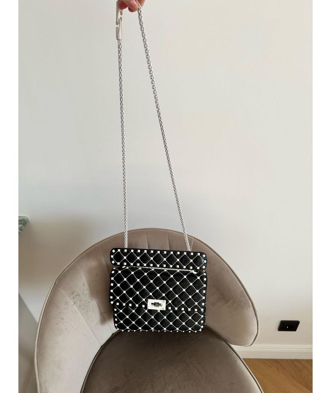 VALENTINO Черная кожаная сумка с короткими ручками, фото 5