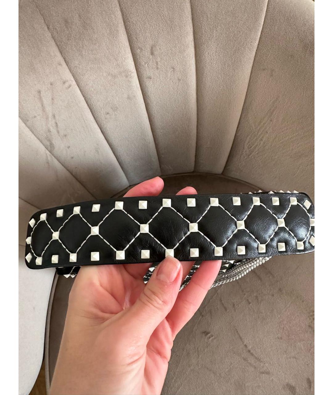 VALENTINO Черная кожаная сумка с короткими ручками, фото 6