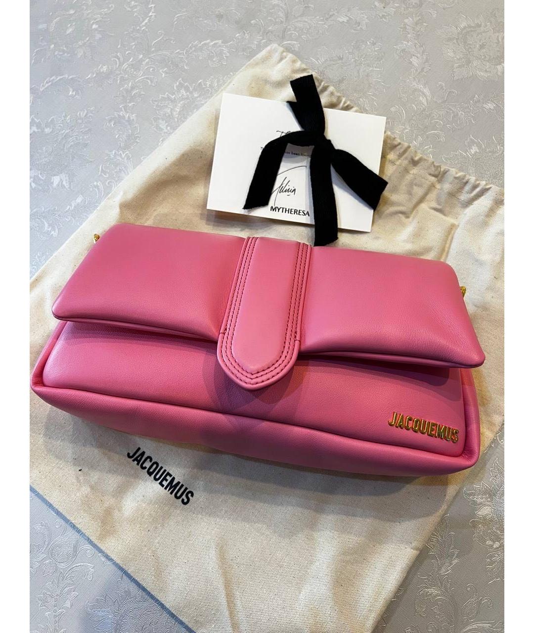 JACQUEMUS Розовая кожаная сумка через плечо, фото 2