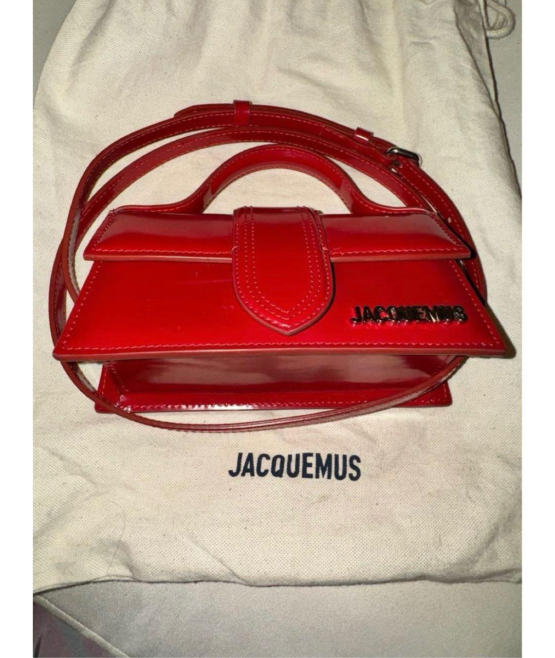 JACQUEMUS Красная кожаная сумка через плечо, фото 2
