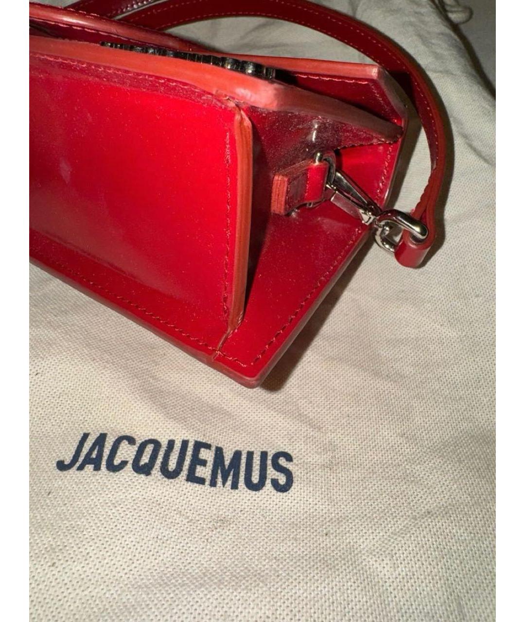 JACQUEMUS Красная кожаная сумка через плечо, фото 3
