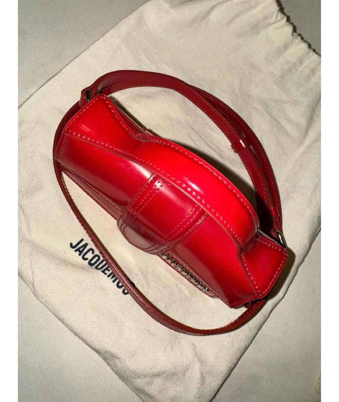JACQUEMUS Красная кожаная сумка через плечо, фото 5