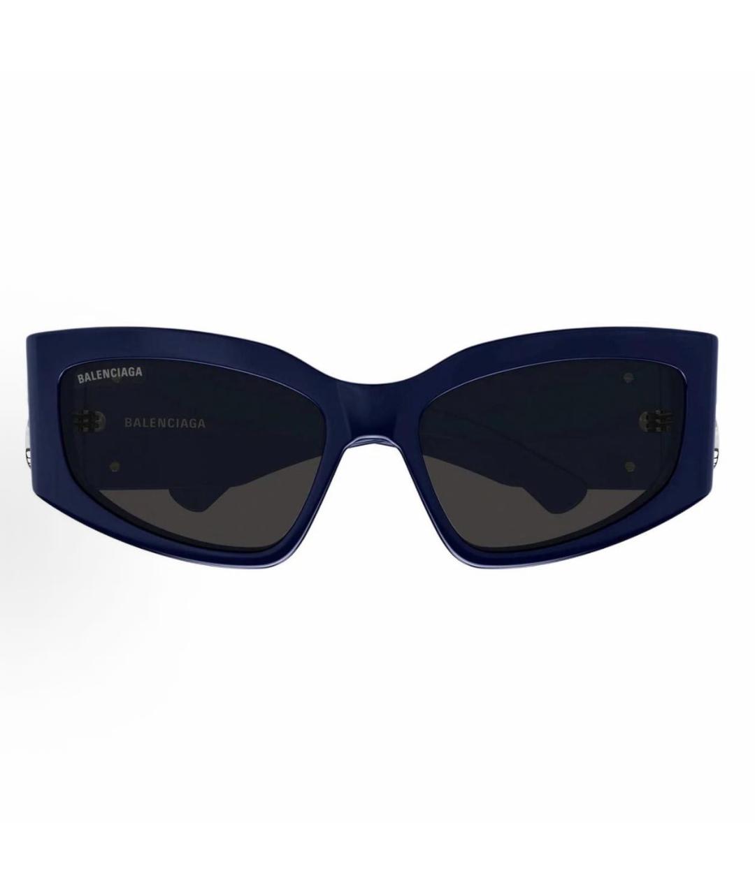 BALENCIAGA Темно-синие пластиковые солнцезащитные очки, фото 2