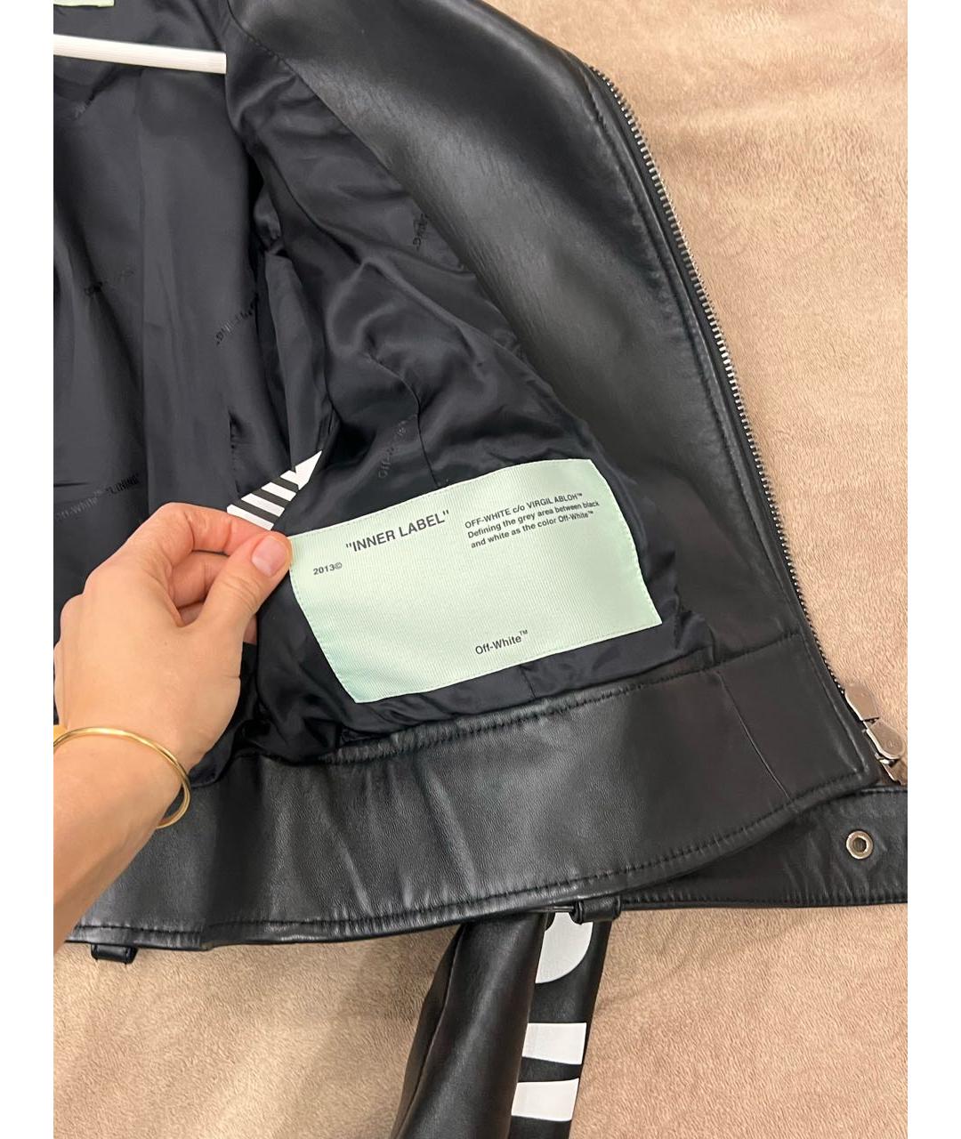 OFF-WHITE Черная кожаная куртка, фото 5