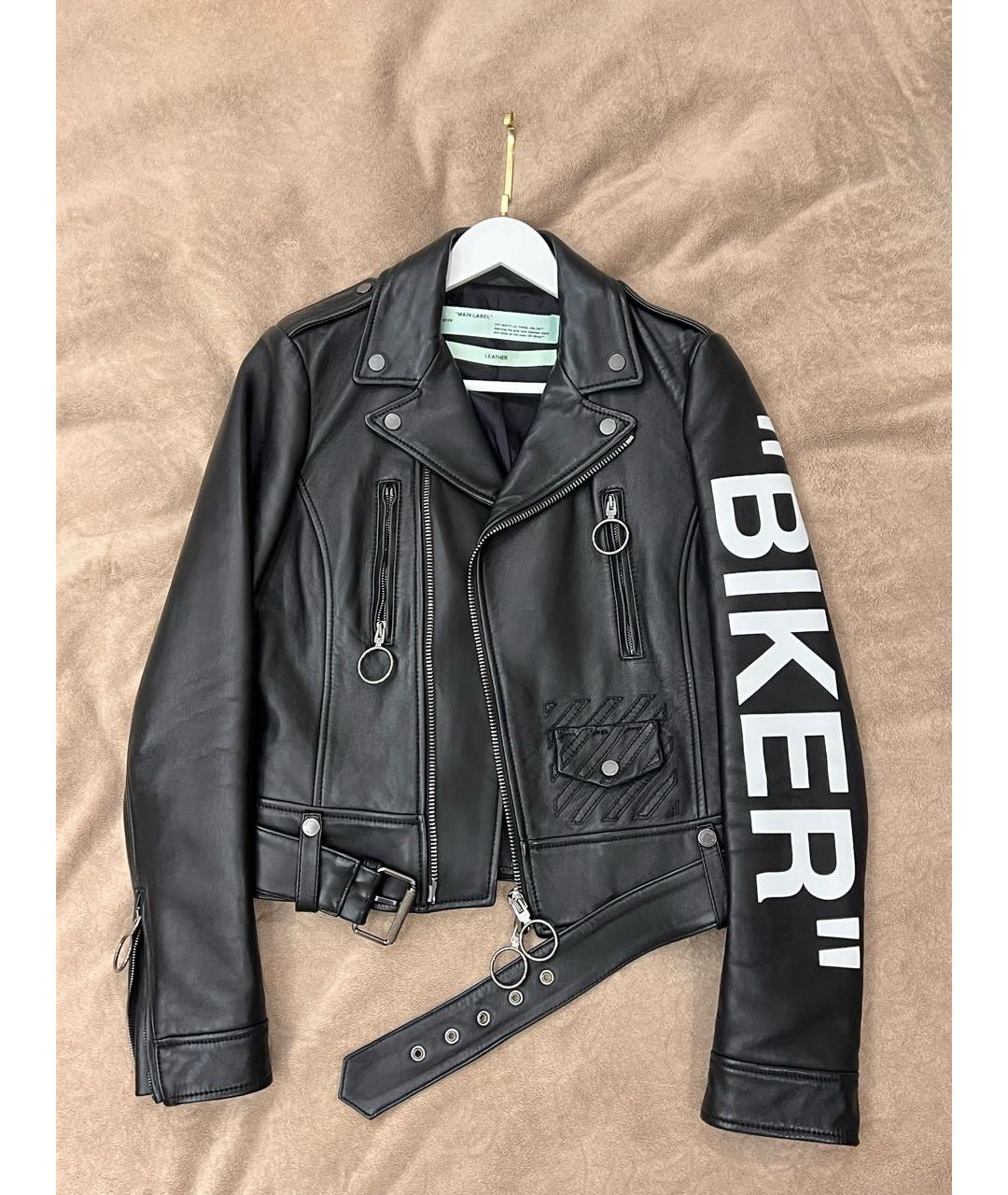 OFF-WHITE Черная кожаная куртка, фото 6