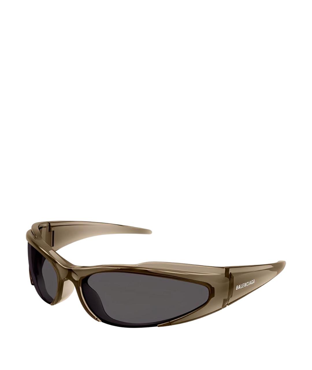 BALENCIAGA Хаки пластиковые солнцезащитные очки, фото 1
