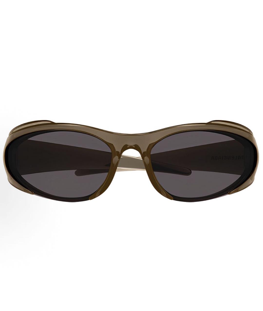 BALENCIAGA Хаки пластиковые солнцезащитные очки, фото 2