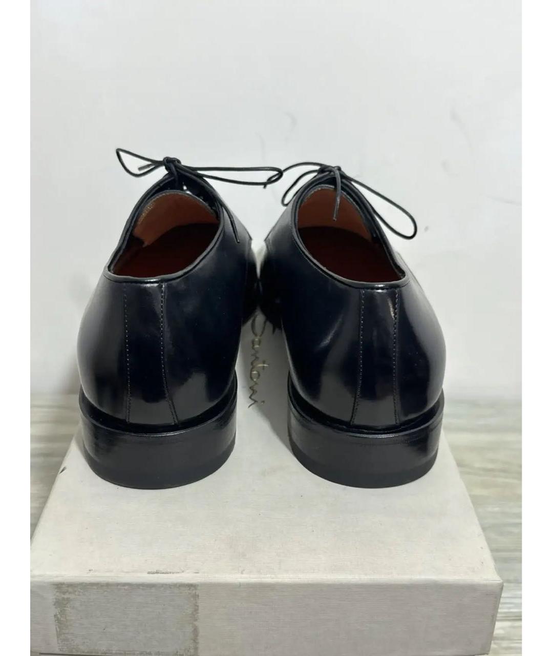 SANTONI Черные кожаные туфли, фото 4