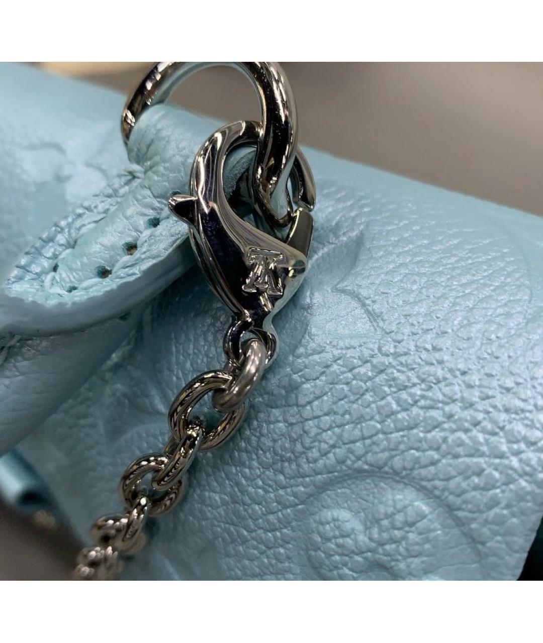 LOUIS VUITTON Бирюзовая кожаная сумка с короткими ручками, фото 8