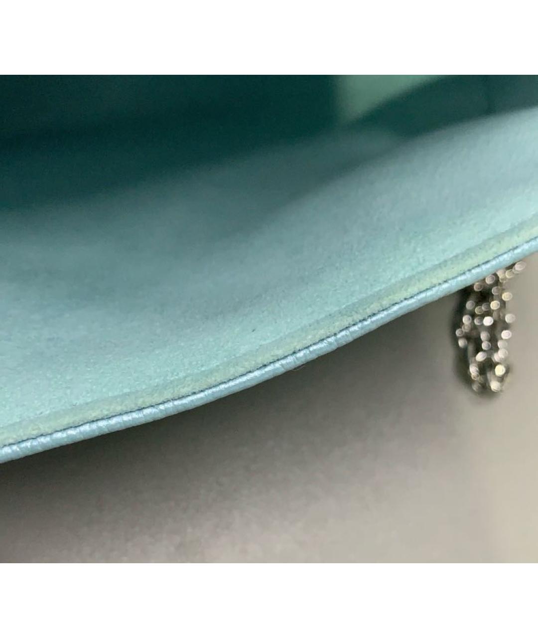 LOUIS VUITTON Бирюзовая кожаная сумка с короткими ручками, фото 7