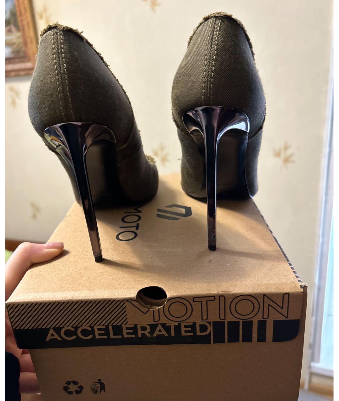 TOM FORD Хаки текстильные туфли, фото 3