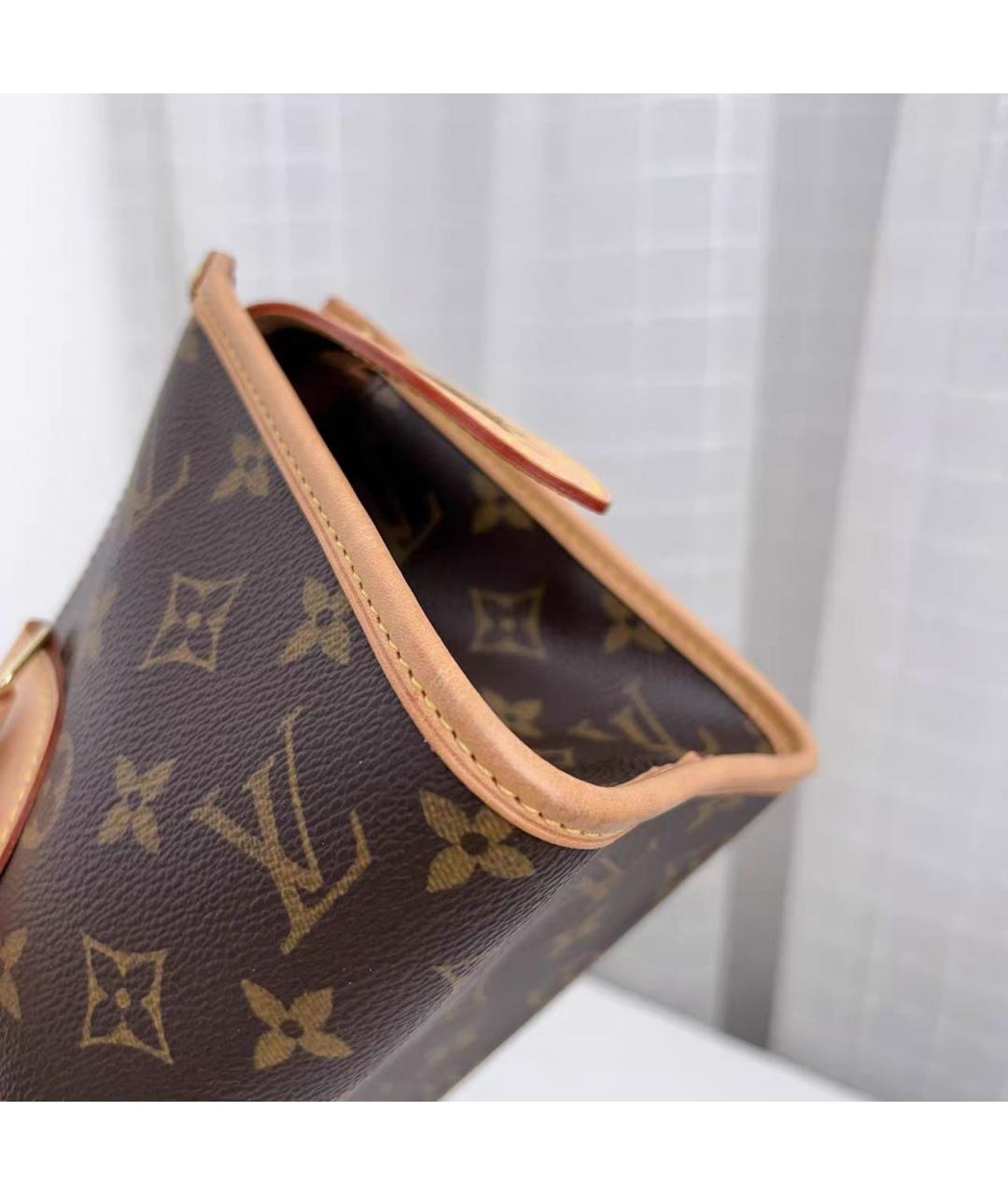 LOUIS VUITTON Коричневая кожаная сумка с короткими ручками, фото 7