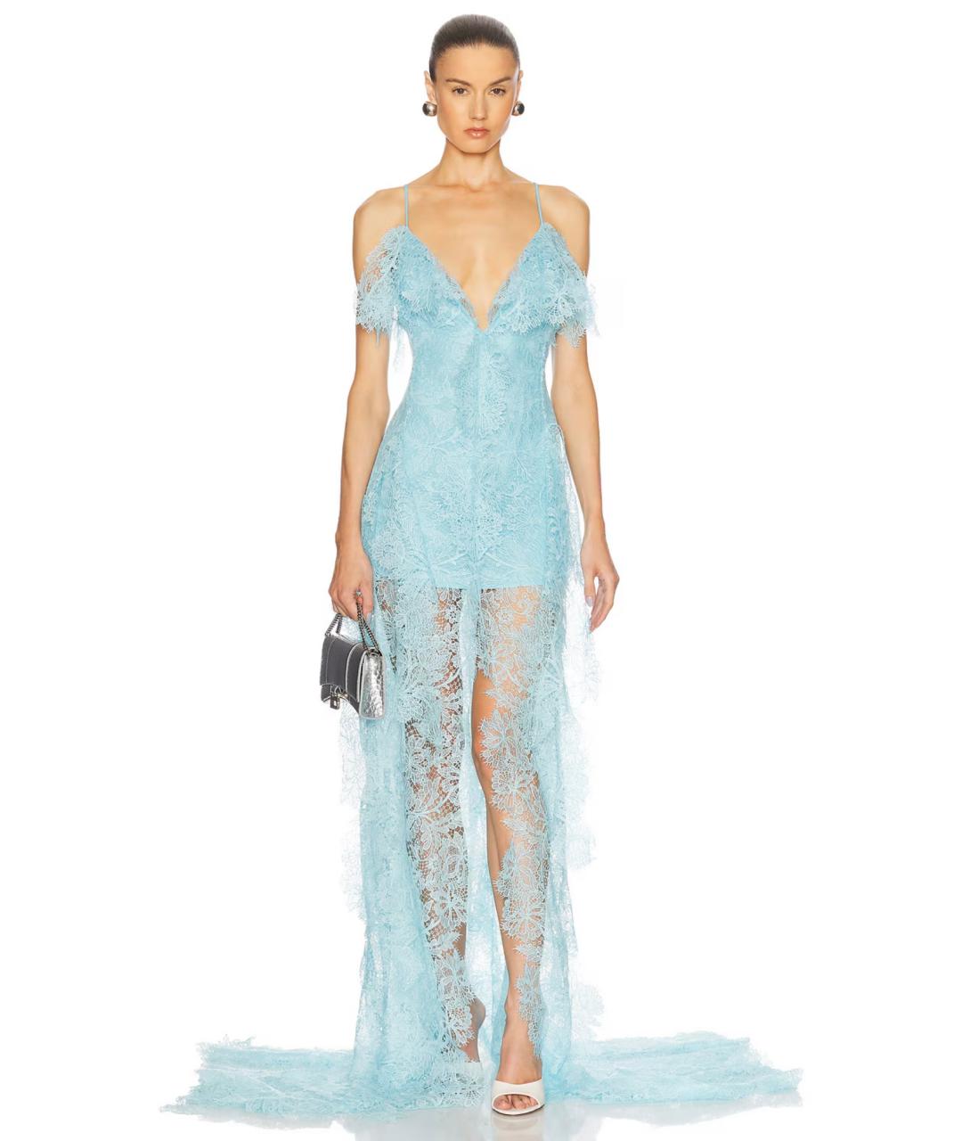 DAVID KOMA Голубое вечернее платье, фото 2