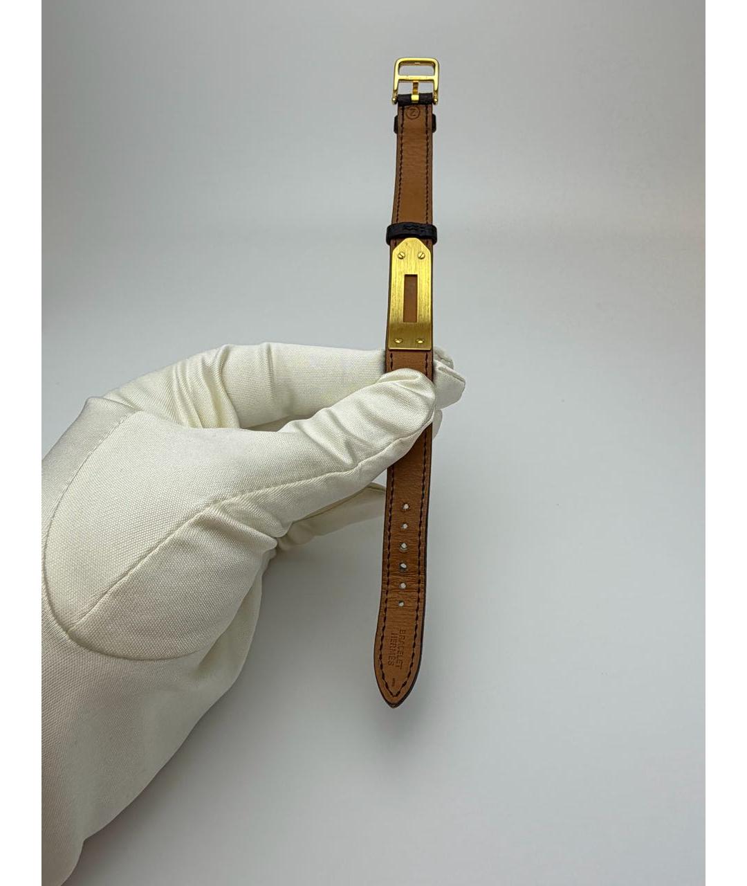 HERMES Черные позолоченные часы, фото 6