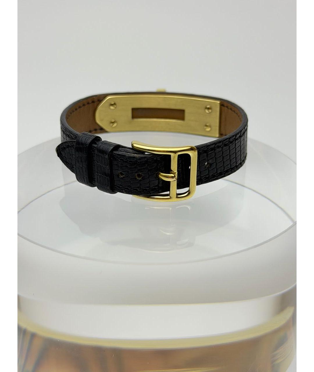 HERMES Черные позолоченные часы, фото 5