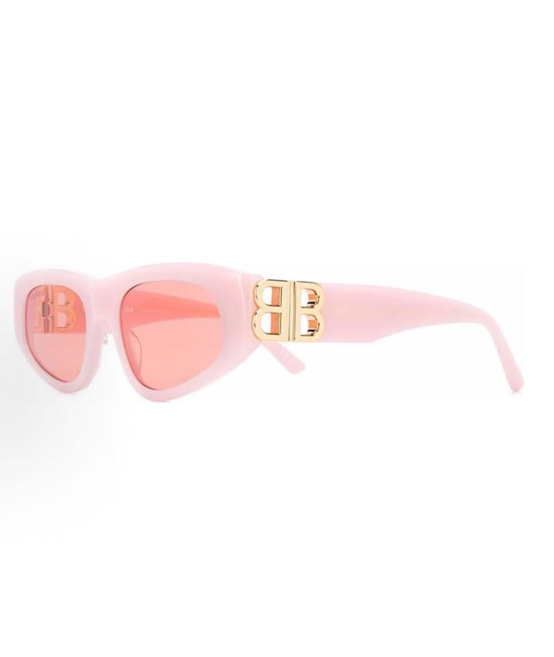 BALENCIAGA Розовые пластиковые солнцезащитные очки, фото 5