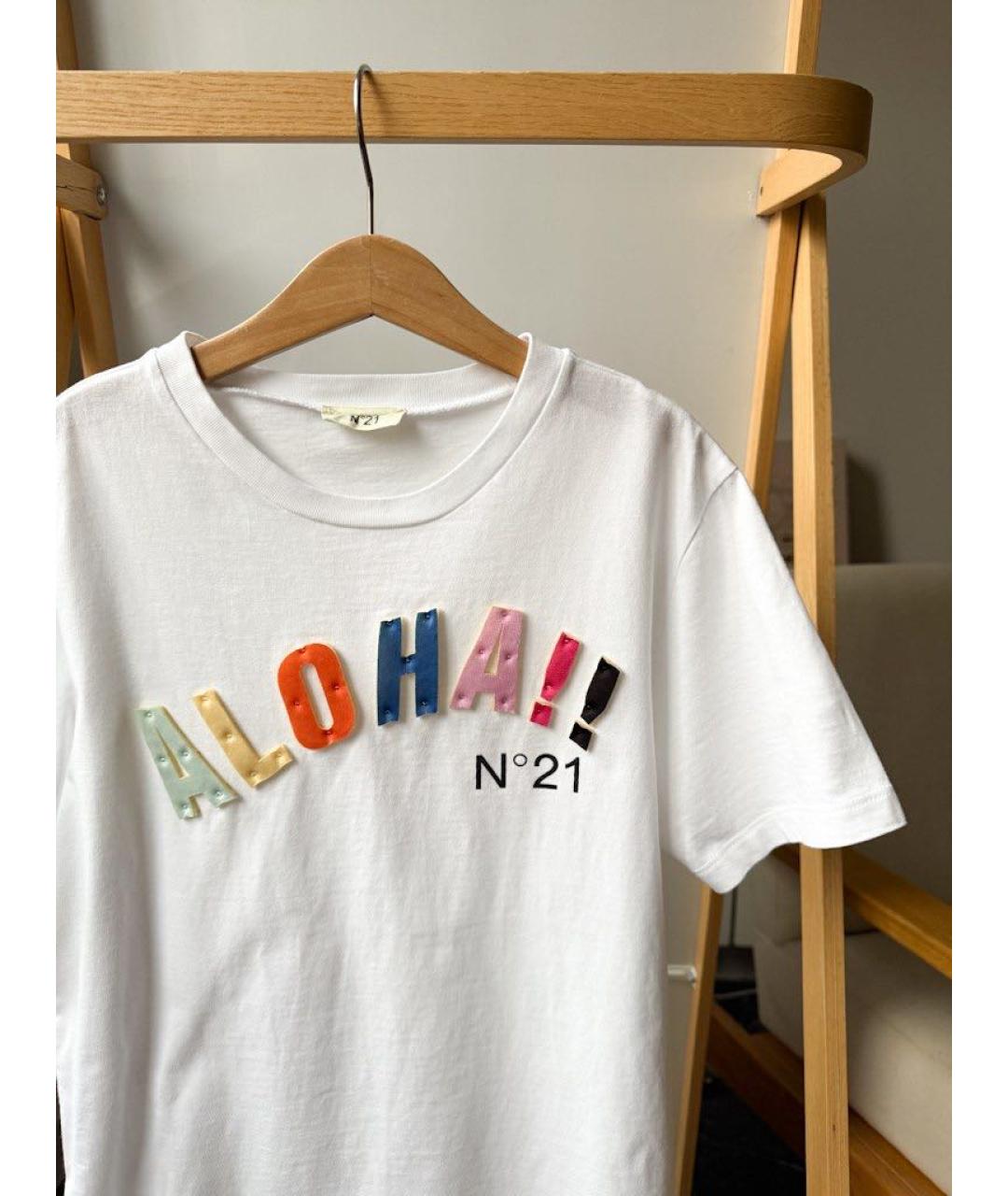 NO. 21 Белый хлопковый детская футболка / топ, фото 4